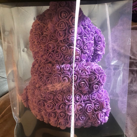 DOSE OF ROSES PURPLE ROSE TEDDY BEAR - Picture 4 of 8